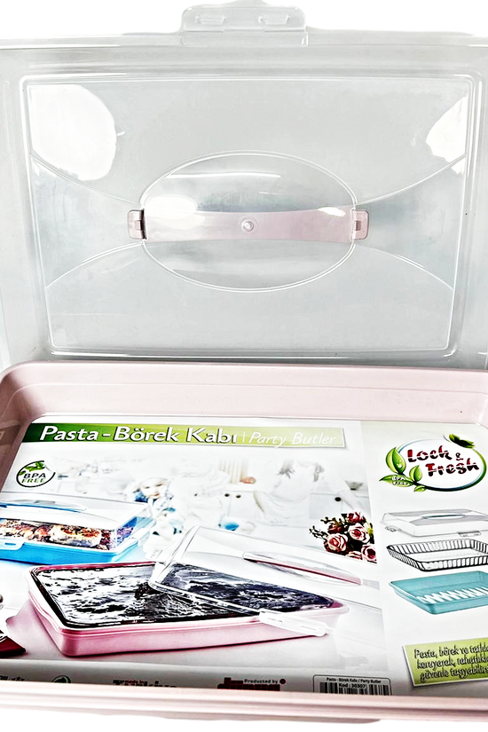 Premium Plastic Cake Pastry Party Tray Storage Box with Cover