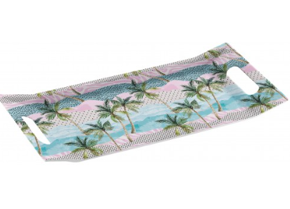 Elegant Melamine Gondol Rectangle Tray with 2 Handle Grip Assorted Designs