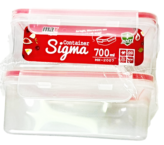 Durable Plastic Food Storage Container Set of 2 700ml Capacity