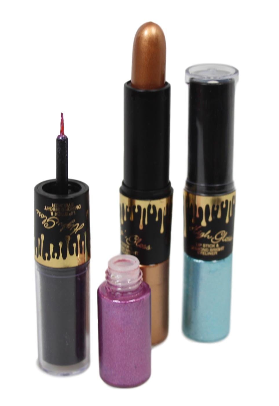2in1 High Gloss Lipstick and Diamond Bright Eyeliner Set