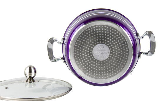 SQ Professional 5Piece Metallic Die Cast Stockpot Set in Amethyst Finish
