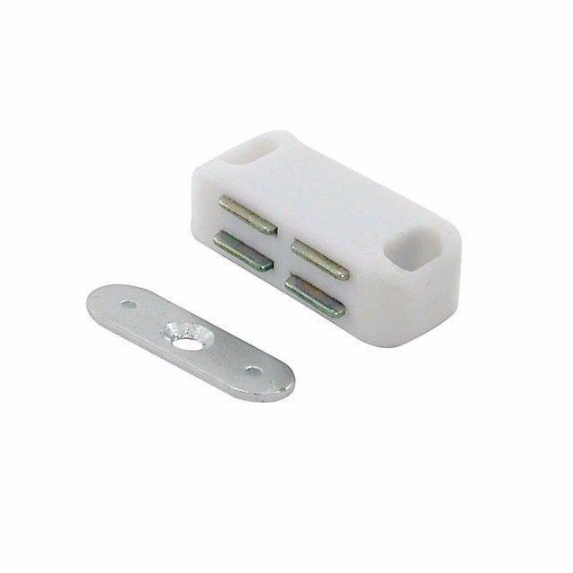 White Magnetic Catches Pack of 10 for Secure Cabinets