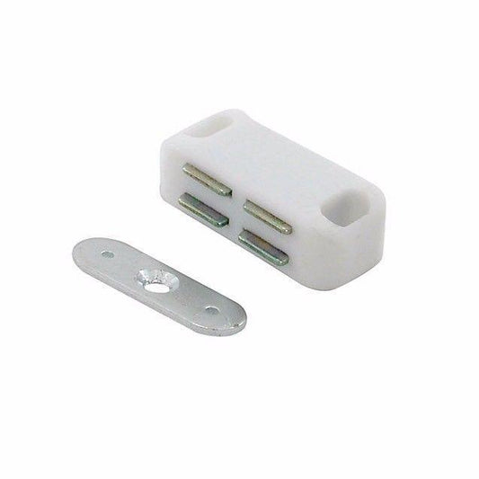 White Magnetic Catches Secure Closure for Cabinets Drawers