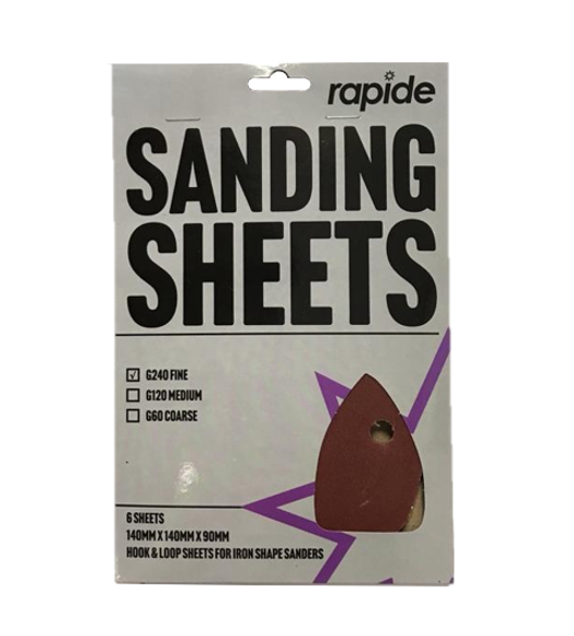 Rapide Iron Shape G240 Fine Sanding Paper Sheets Pack of 6