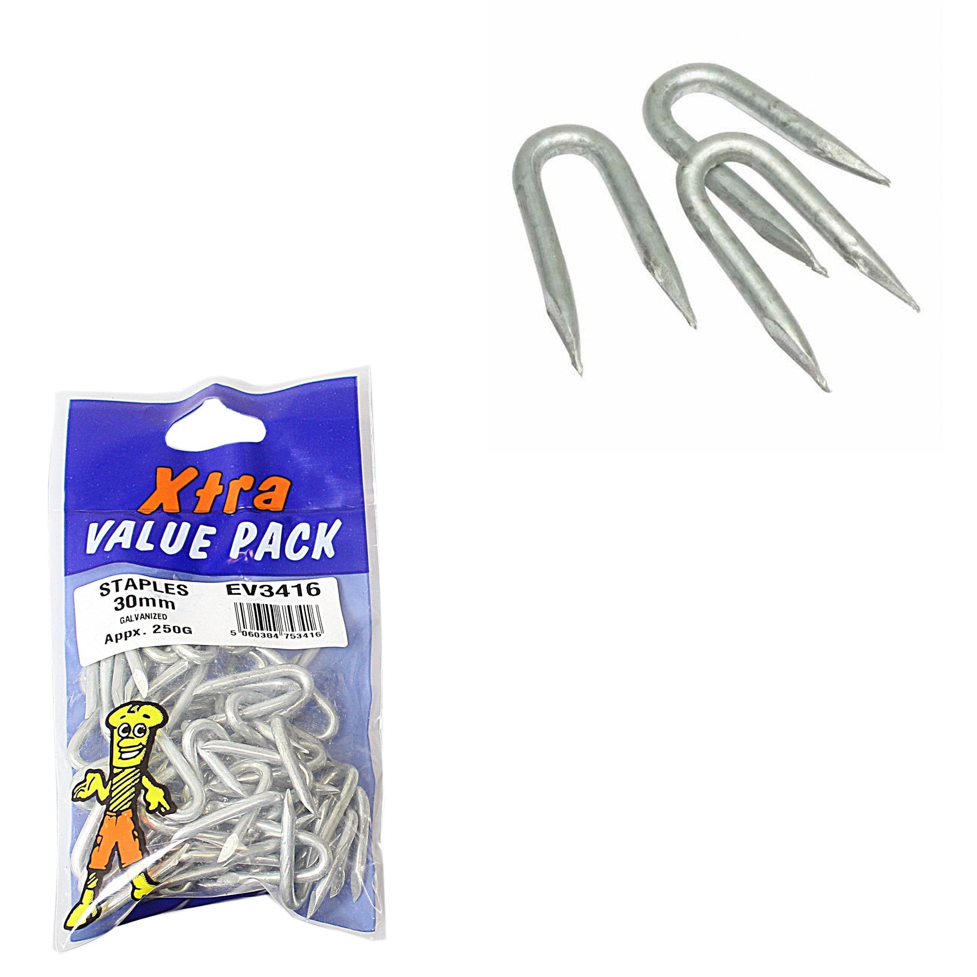 30mm Galvanised Staples 250g Durable Staples for DIY Projects