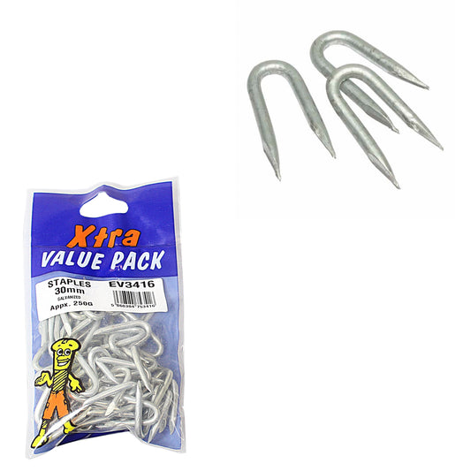 30mm Galvanised Staples 250g Durable Staples for DIY Projects