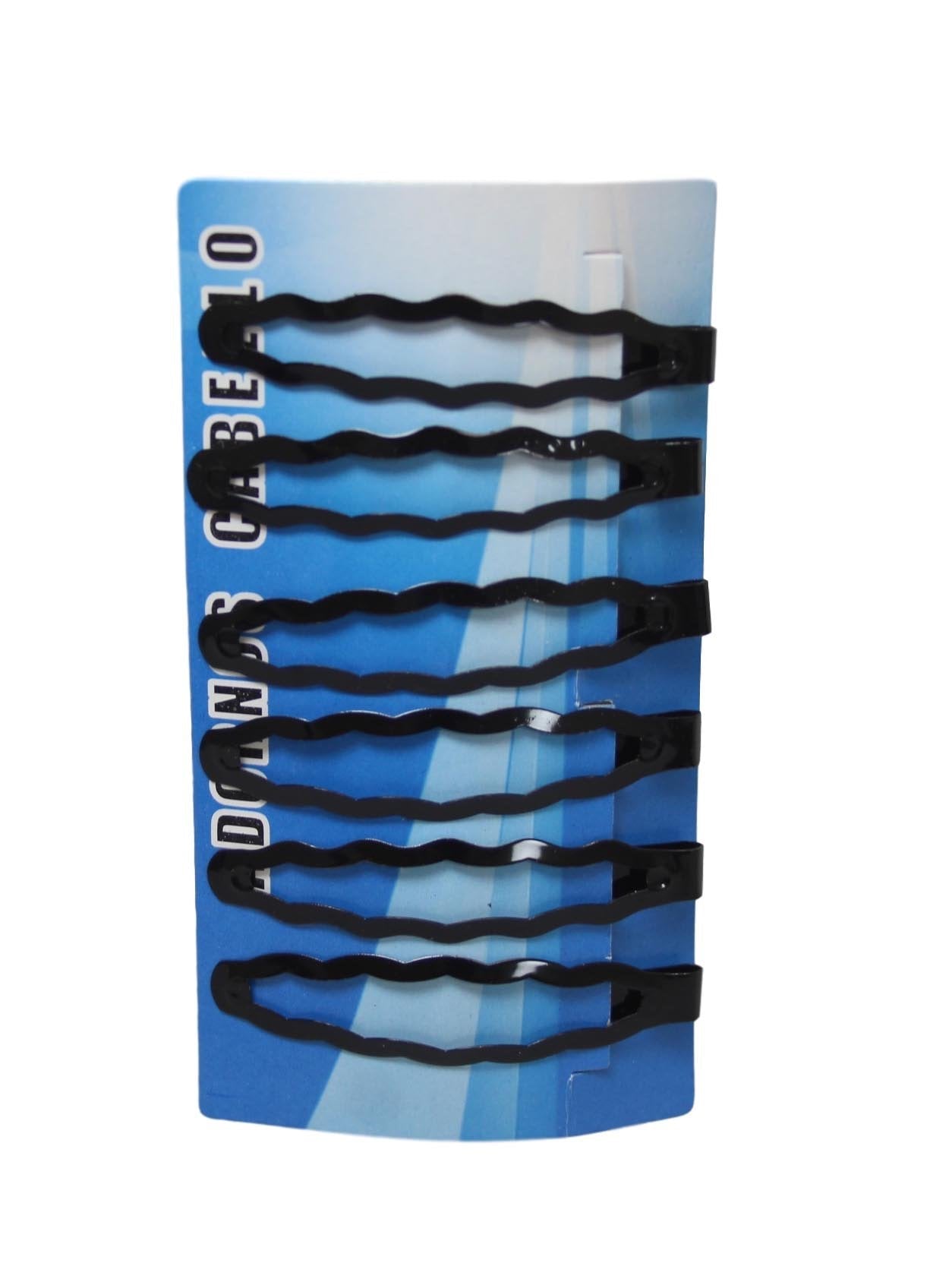 Stylish Black Wavy Hair Clips Pack of 6