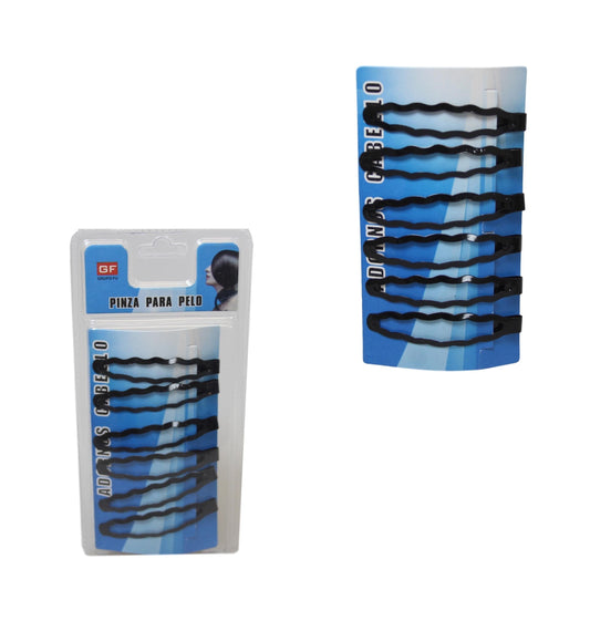 Stylish Black Wavy Hair Clips Pack of 6