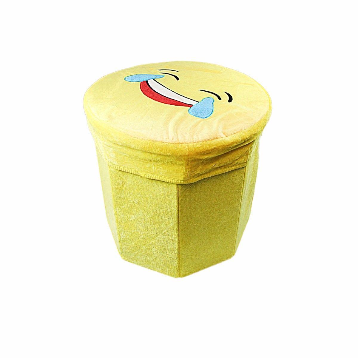Emoji Storage Box Seat Stool Fun and Functional Organizer