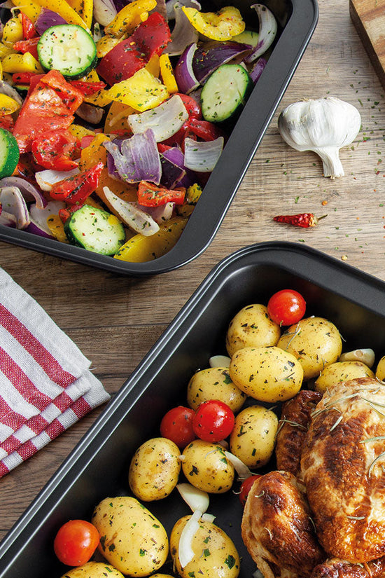 SQ Professional Oven Roasting Baking Tray Set of 3 Assorted Sizes