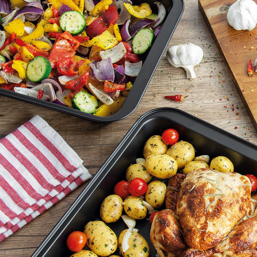 SQ Professional Oven Roasting Baking Tray Set of 3 Assorted Sizes