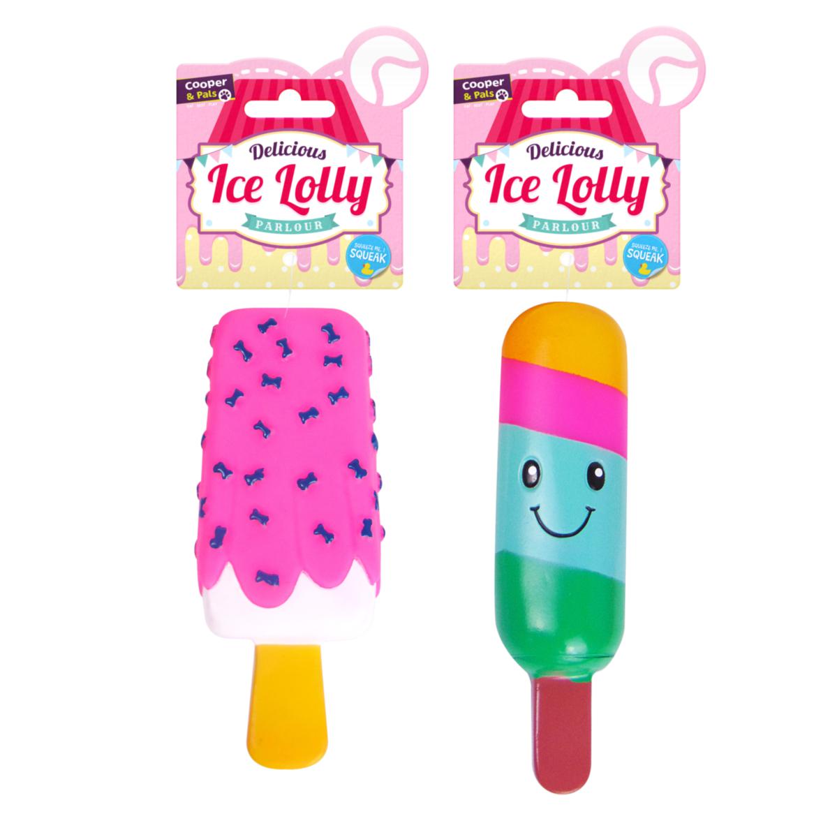 Interactive Multicolour Ice Lolly Squeaky Dog Toy