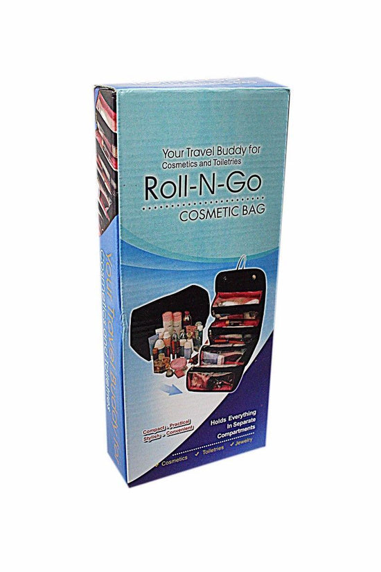 Roll Up Makeup Cosmetic Bag Travel Pouch Black