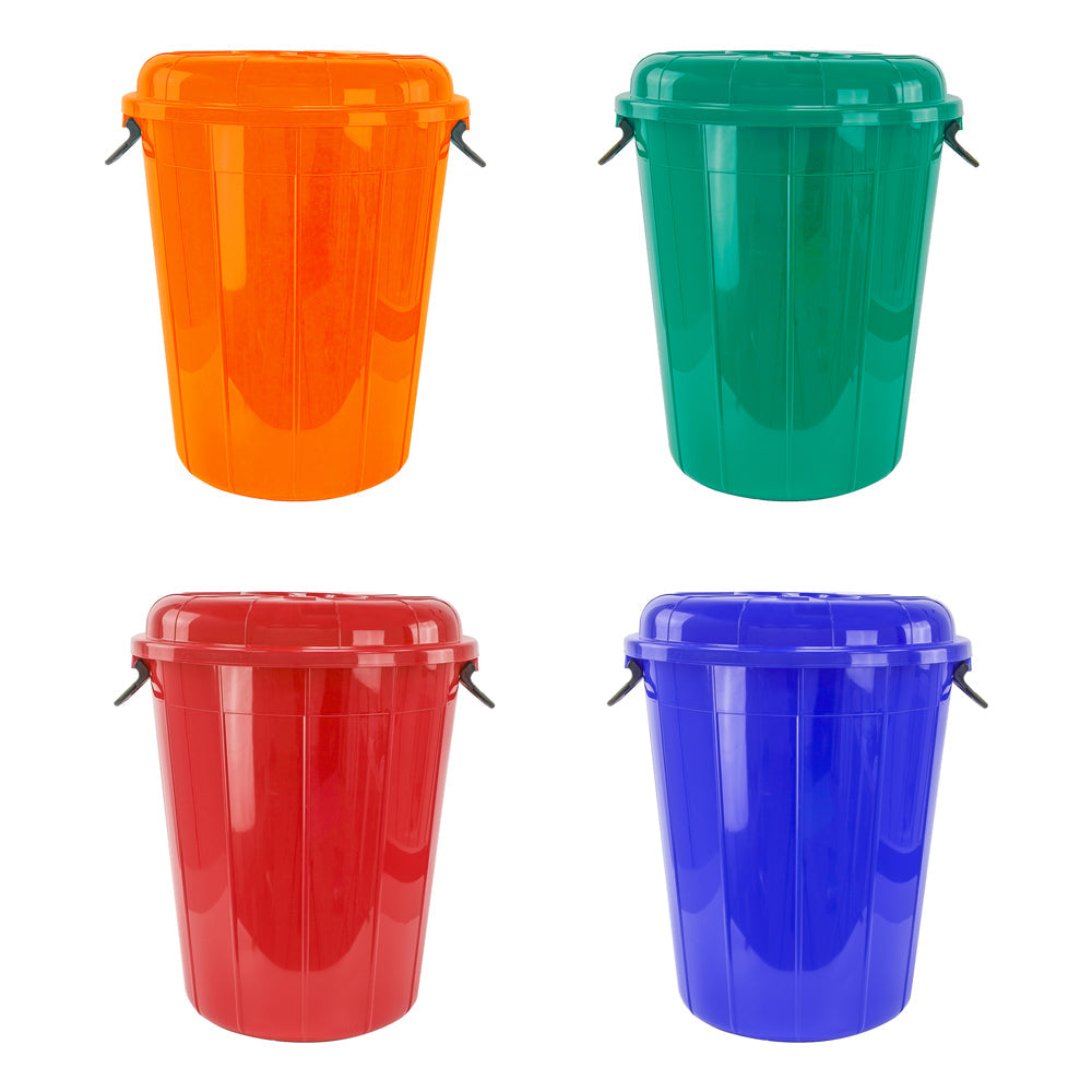 EcoFriendly 70L Plastic Storage Drum Bin with Handles Assorted Colors