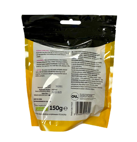 Delicious Chicken Flavour Dog Treats Protein Strips 150g