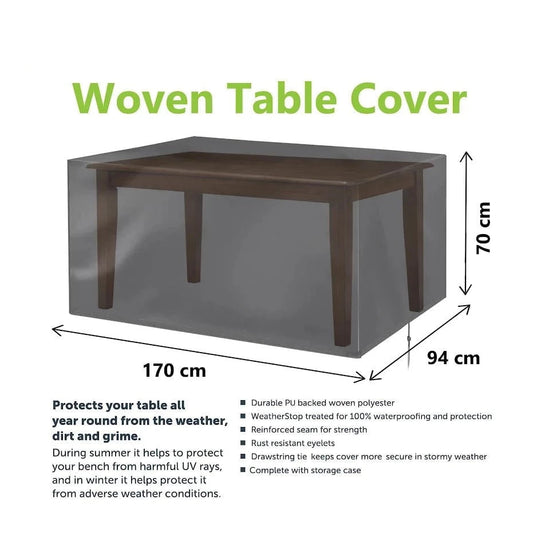 Durable Garden Woven Table Cover 170 x 94 x 70cm