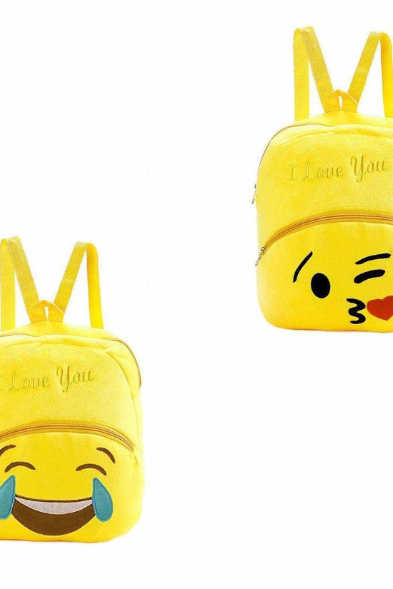 Emoji Style Yellow Fury Backpack for Children and Adults