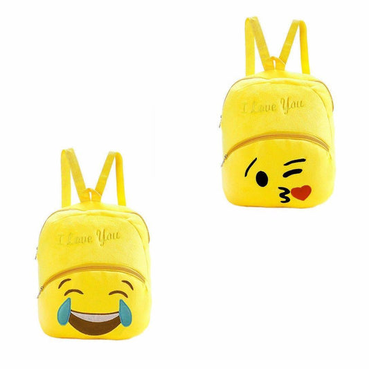Emoji Style Yellow Fury Backpack for Children and Adults