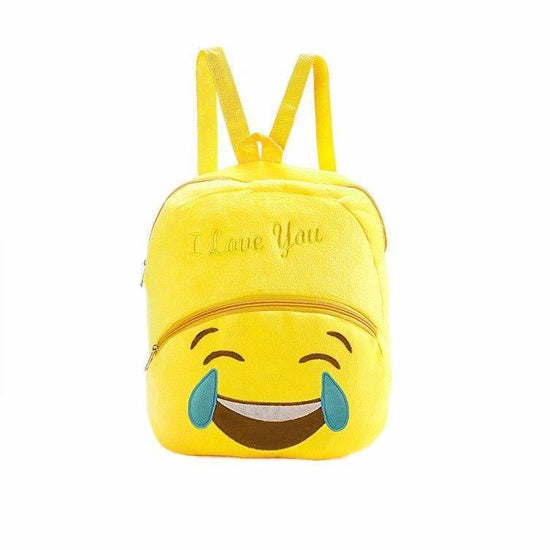 Emoji Style Yellow Fury Backpack for Children and Adults