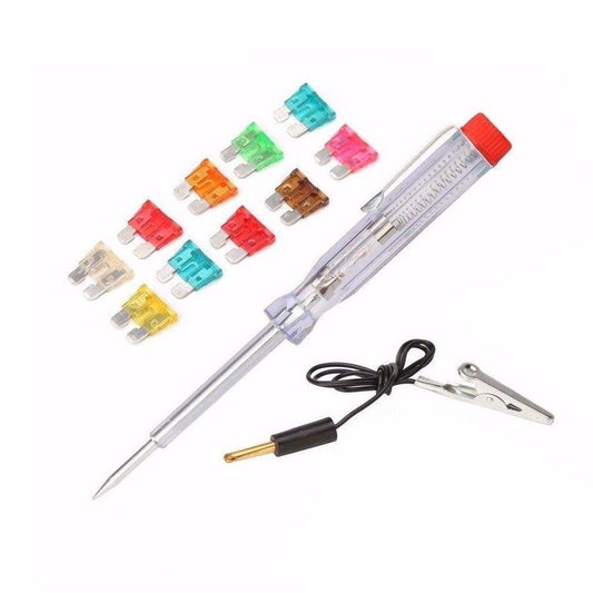 10 Pack Auto Plug In Fuse with Tester Electrical Equipment Set