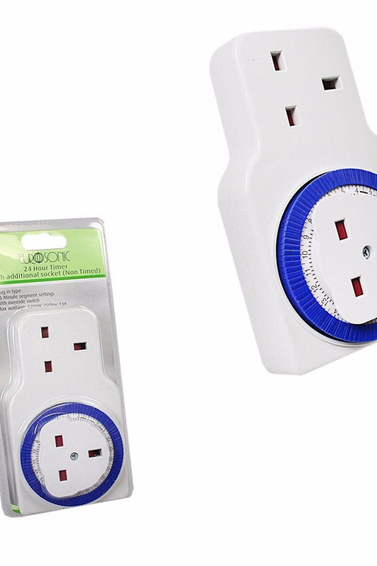 Eurosonic 24Hour Timer with Additional Socket and 15Minute NonTimed Settings