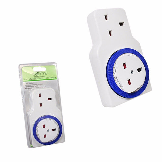 Eurosonic 24Hour Timer with Additional Socket and 15Minute NonTimed Settings