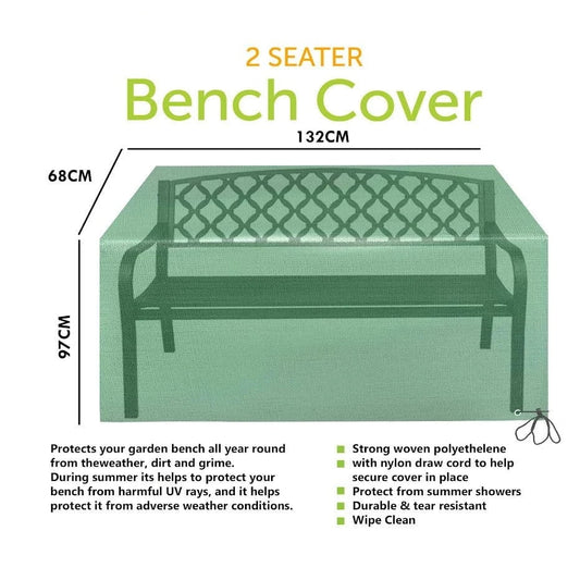 Durable 2 Seater Garden Bench Cover WeatherResistant Material
