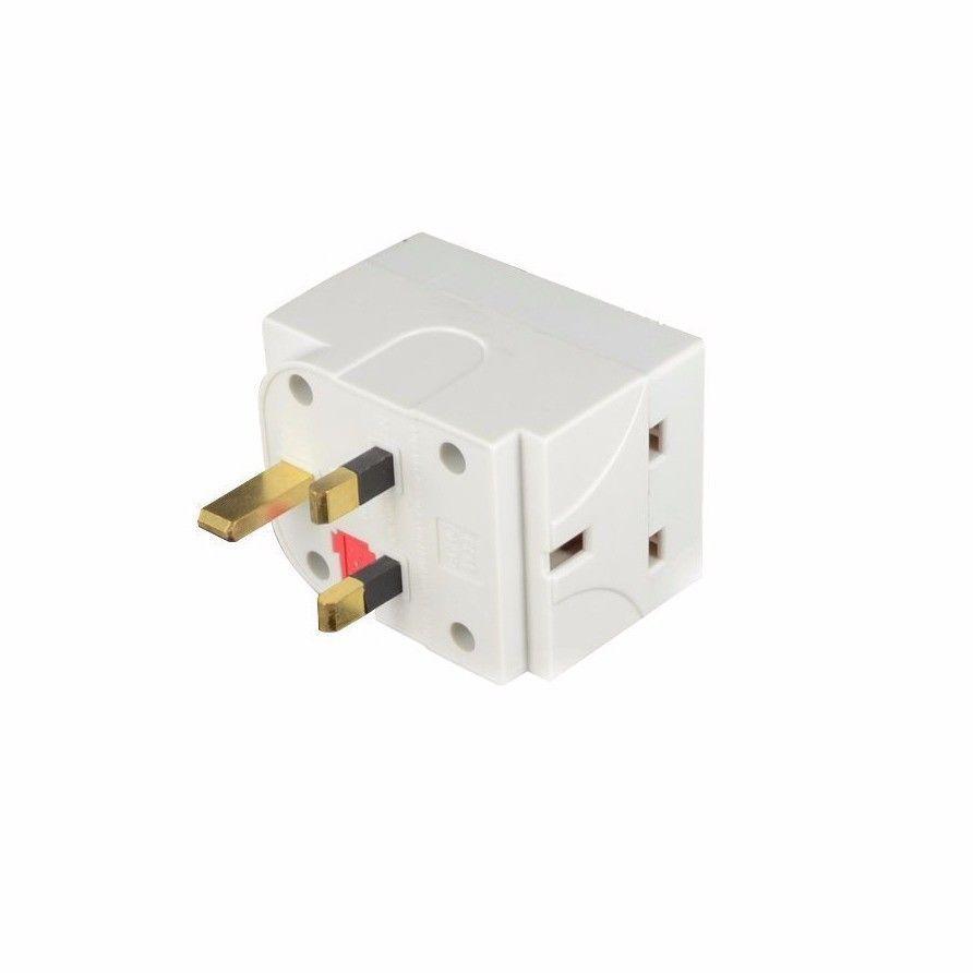 3Way Mains Adaptor 13A 240V AC Compact and Versatile Power Solution