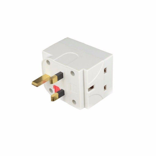3Way Mains Adaptor 13A 240V AC Compact and Versatile Power Solution