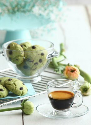 Set of 12 Glass Espresso Coffee Cups with Saucers ROMAS1