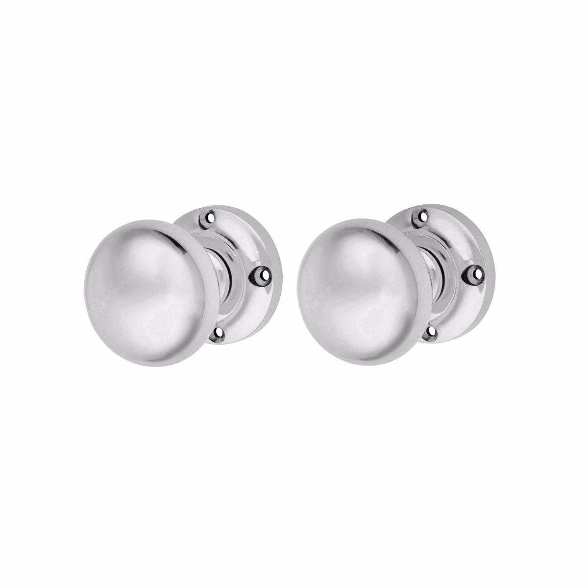 Chromed Vic Mortice Knob Stylish 1 Pair with Screws for DIY Home Projects