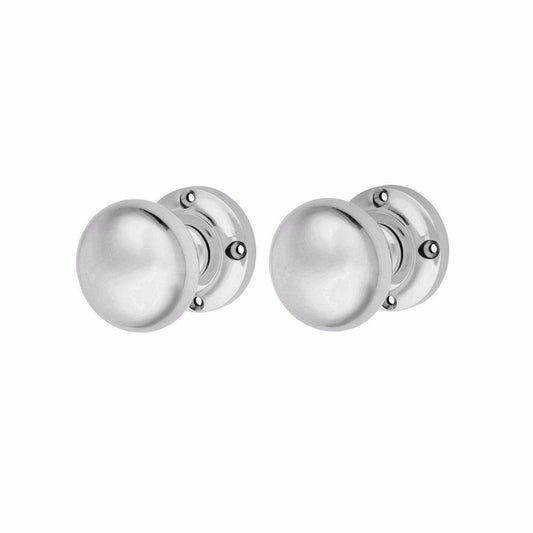 Chromed Vic Mortice Knob Stylish 1 Pair with Screws for DIY Home Projects