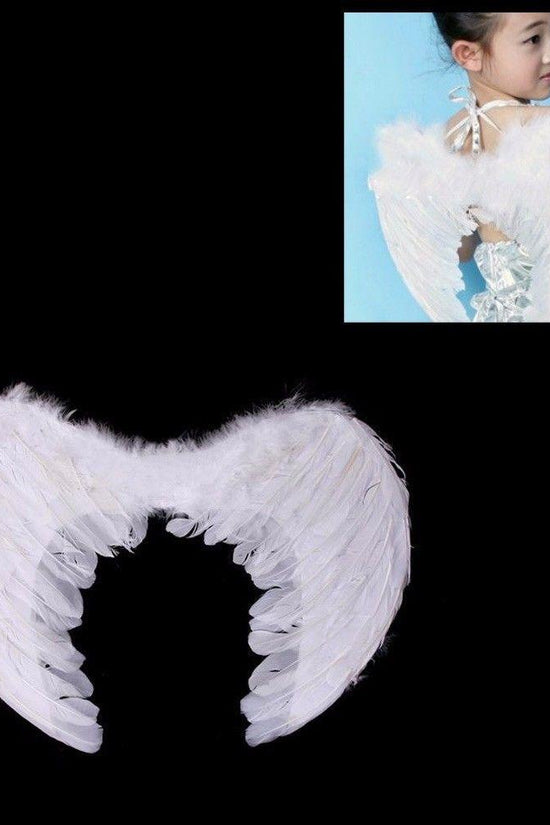 Halloween Angel Feathered Wings Costume Accessory 38x50cm
