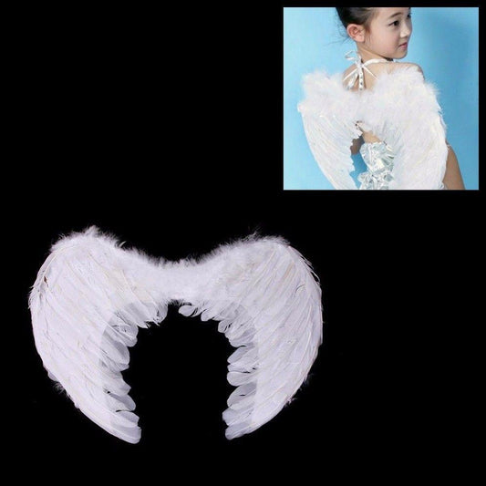 Halloween Angel Feathered Wings Costume Accessory 38x50cm