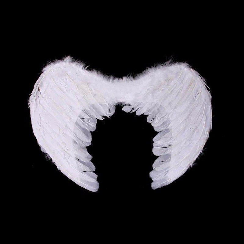 Halloween Angel Feathered Wings Costume Accessory 38x50cm