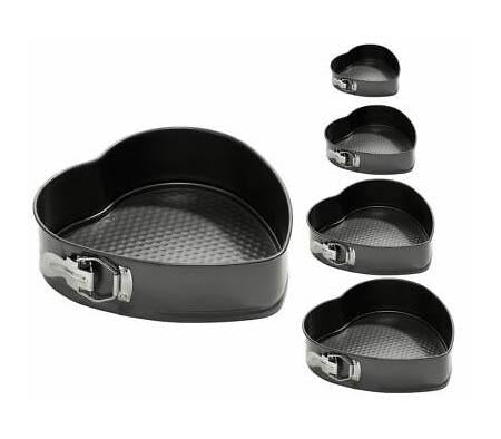 5Piece Classic HeartShaped Springform Cake Tins Set