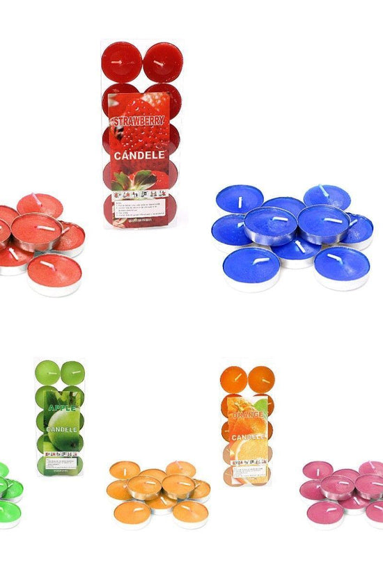 10 Pack Assorted Scented Wax Tea Light Candles for Relaxation and Atmosphere