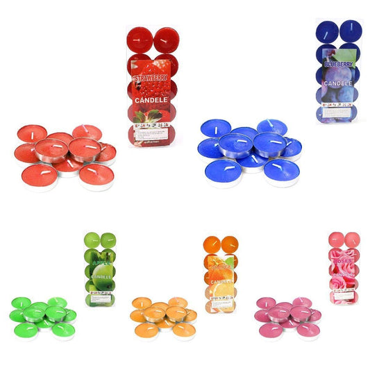 10 Pack Assorted Scented Wax Tea Light Candles for Relaxation and Atmosphere