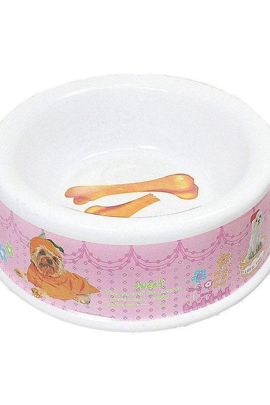 Durable Plastic Pet Dog Bowl with Assorted Designs and Colours