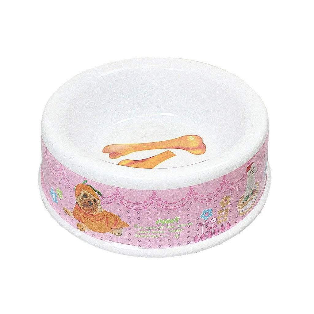 Durable Plastic Pet Dog Bowl with Assorted Designs and Colours
