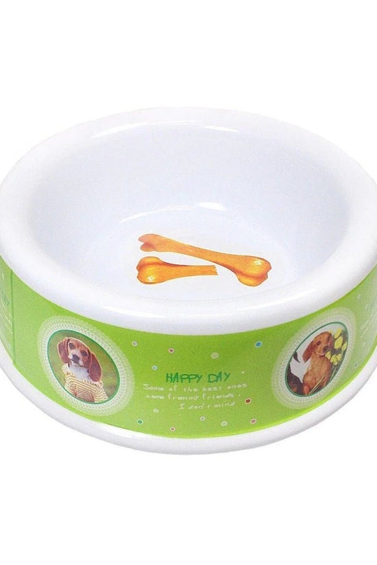 Durable Plastic Pet Dog Bowl with Assorted Designs and Colours