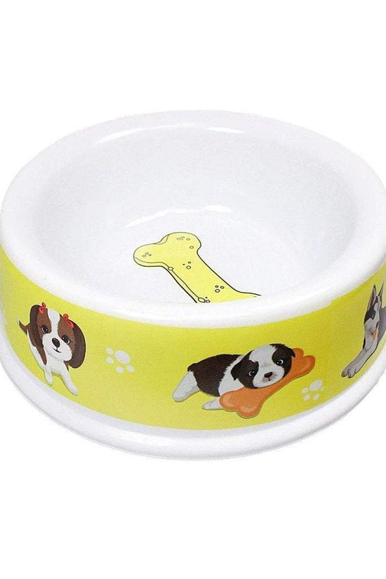 Durable Plastic Pet Dog Bowl with Assorted Designs and Colours