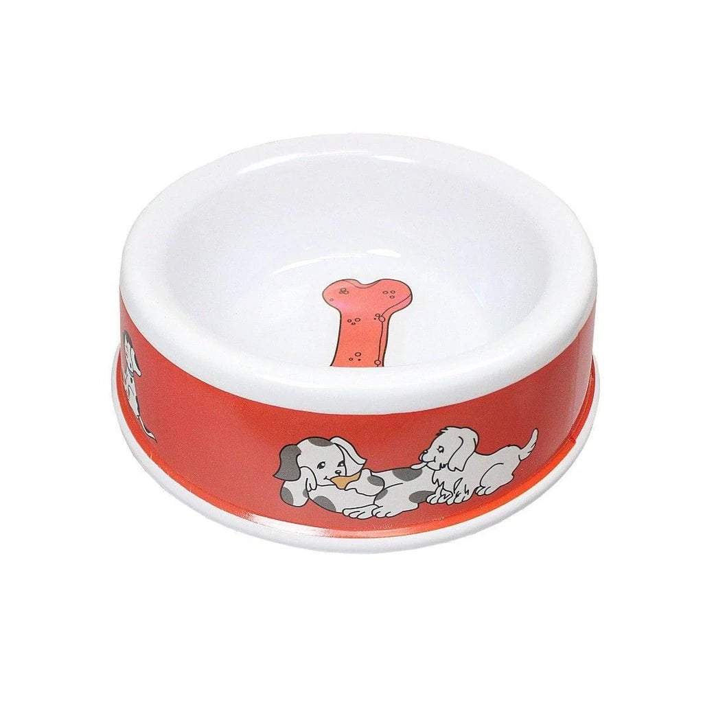 Durable Plastic Pet Dog Bowl with Assorted Designs and Colours