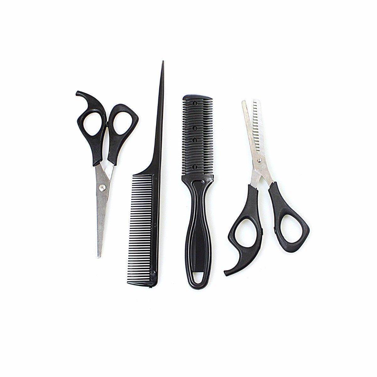 Professional Hair Salon Scissors and Comb Set 4 Pieces