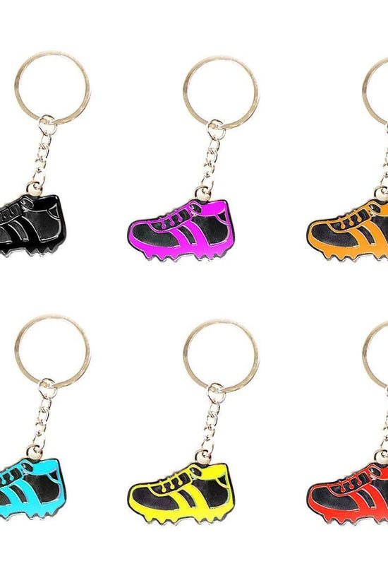 Metal Football Shoe Keyring with Number 18