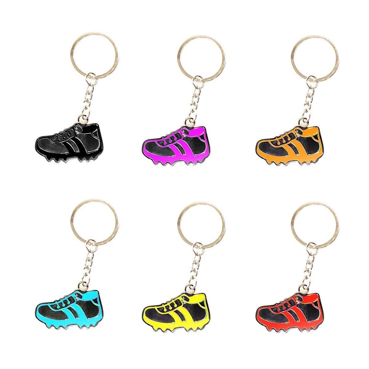Metal Football Shoe Keyring with Number 18