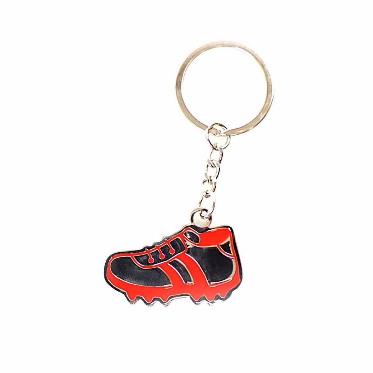 Metal Football Shoe Keyring with Number 18