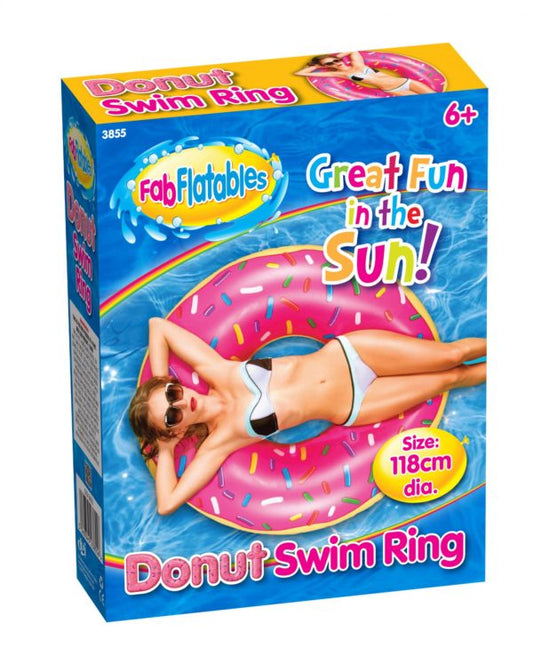 Large Inflatable Donut Pool Ring Fun Summer Essential
