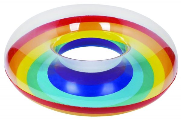 Colorful Inflatable Rainbow Pool Ring Fun Summer Essential
