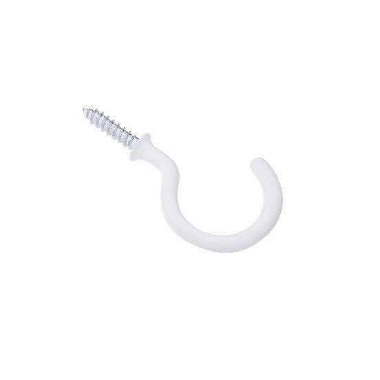Durable 1 White PVC Cup Hooks Pack of 8 Multipurpose Hanging Solution